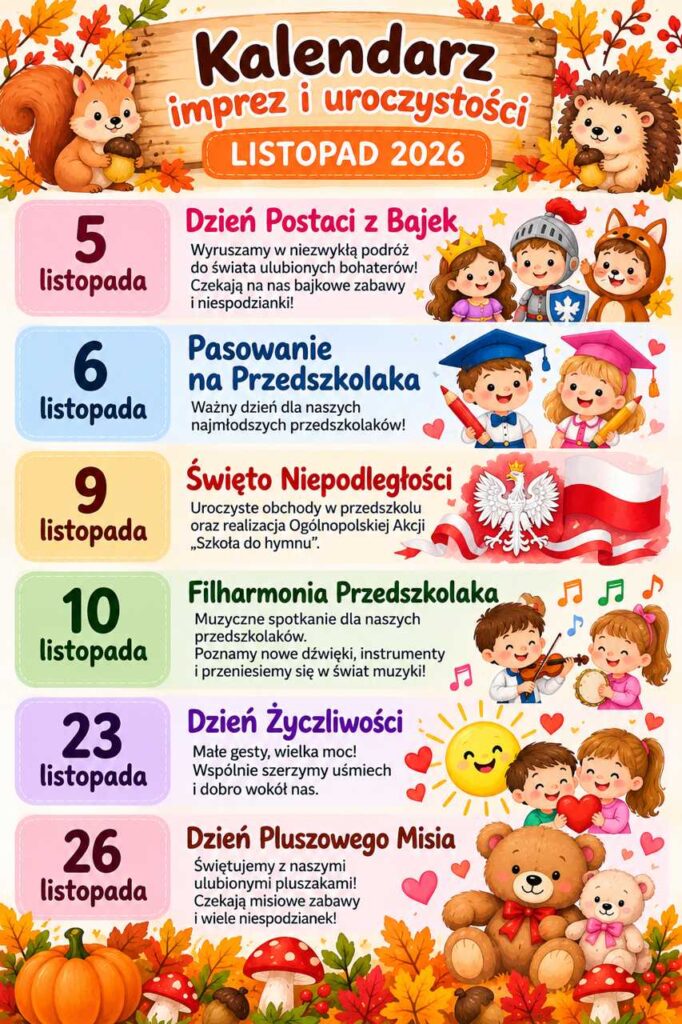 kalendarz wydarzen na listopad 1
